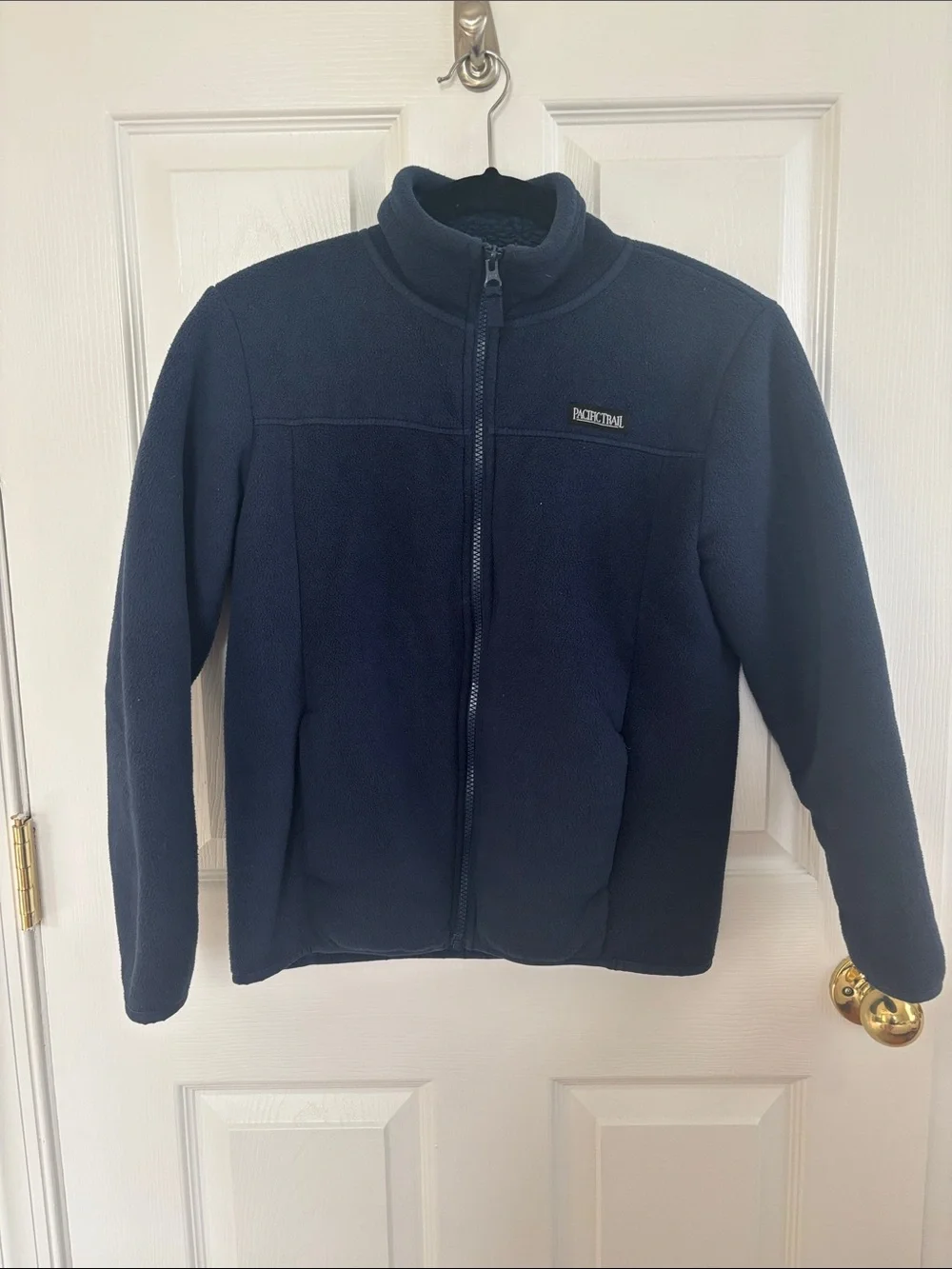 Kids Navy Fleece Zip Jacket